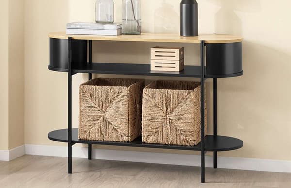 Konsolbord, FSB102-SCH, 110x39x76 cm, Træ og Sort