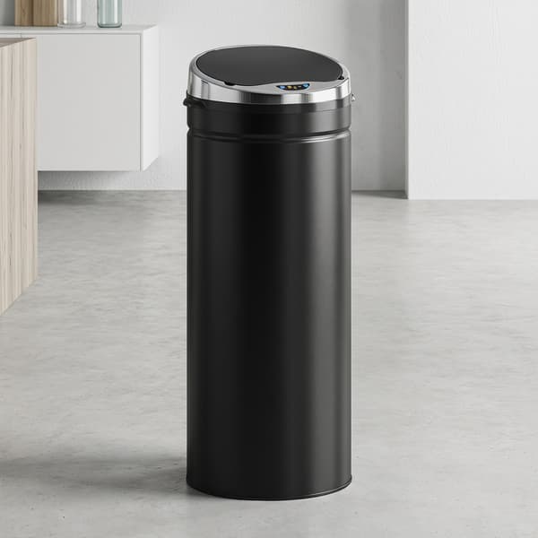 Sensor-soptunna 30,5x81,5 cm Svart Rostfritt Stål