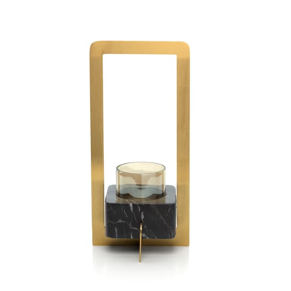 Lysestage Marbre d’Or 18x18x38 cm Guld Sort, messing