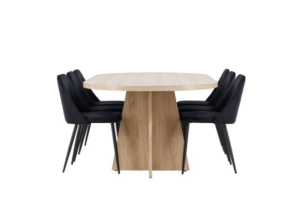 Spisebord Bootcut 230x115 cm Hvidvasket