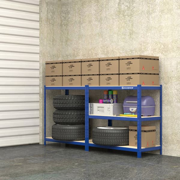 Reol 75x30x150 cm Blå Stål Opbevaring