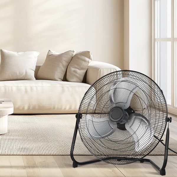 Gulvventilator, 60x26x60 cm, Sort, Metal