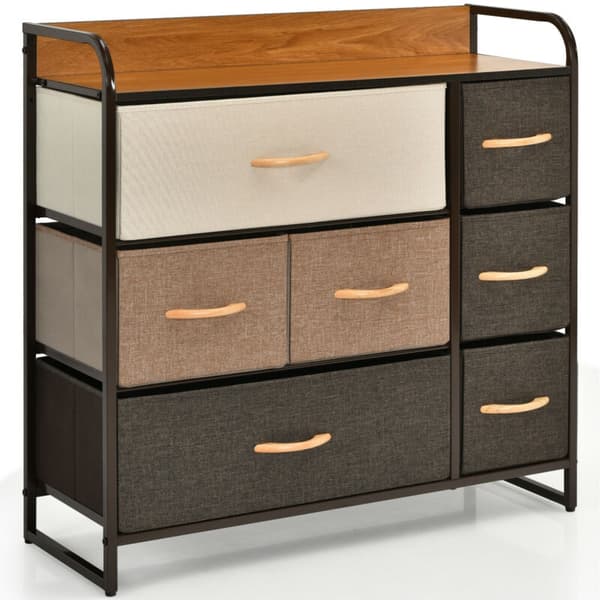 Kommode med 7 skuffer 80x29x79 cm creme
