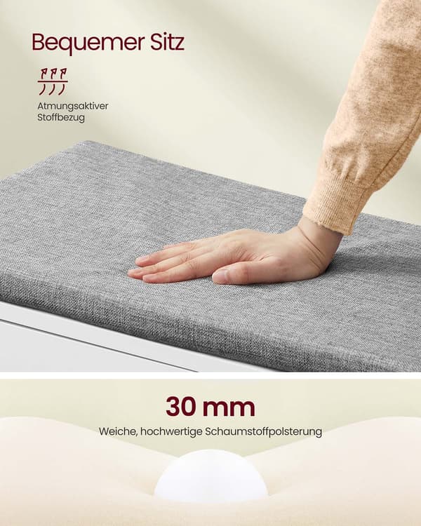 Skobenk, 35,5x81x52,5 cm, Hvit