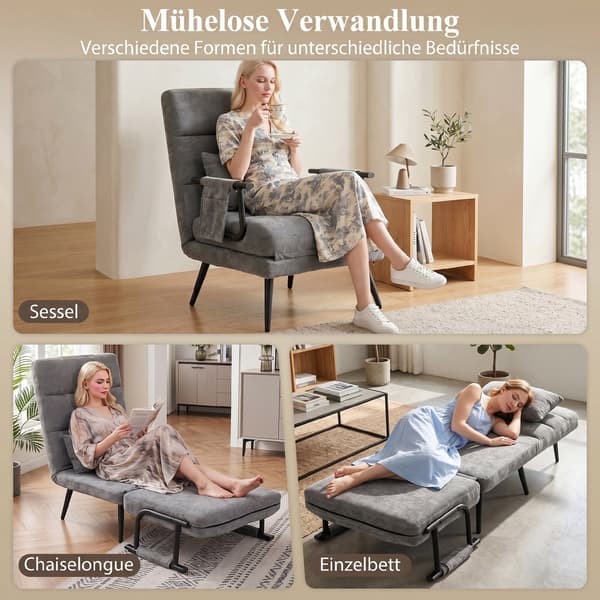Vuodesohva 3-in-1 67x73x96 cm harmaa/musta