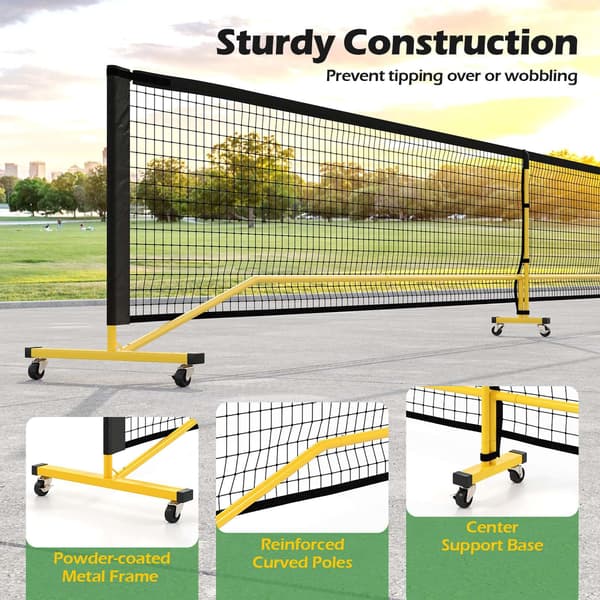 Pickleballnet-system, 674x60,5x92 cm, Sort Gul