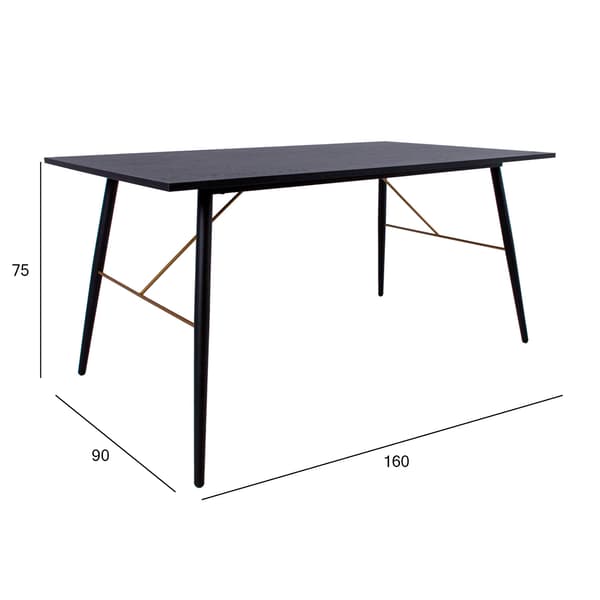 Spisebord LUXEMBOURG 160x90x75 cm Sort