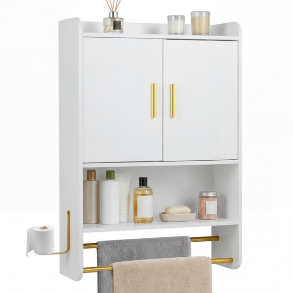 Badeværelsesskab til væg 55x20x80 cm hvid