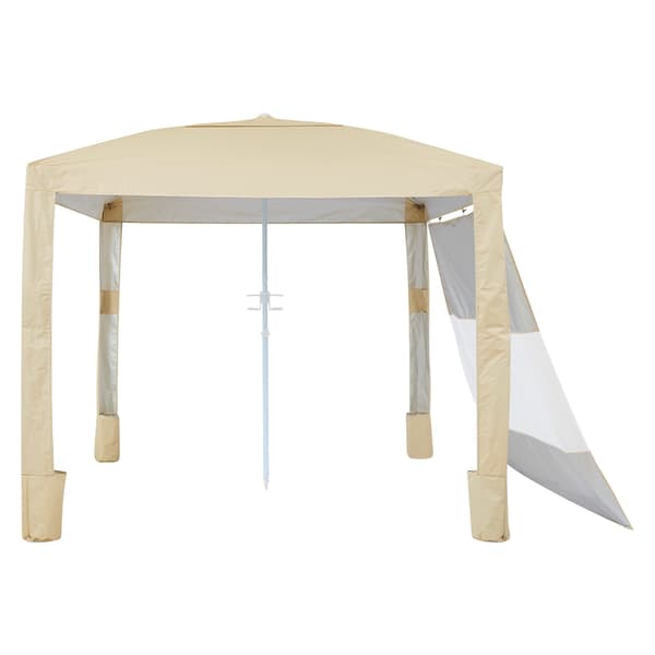 Rantakabana, 240x240 cm, khaki, auringonsuoja