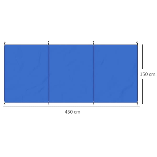 Vindskydd 450x150 cm Blå Stål