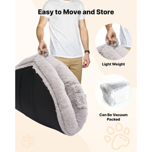 Hundsäng för människa, 132x86x24 cm, Grå, Memory Foam