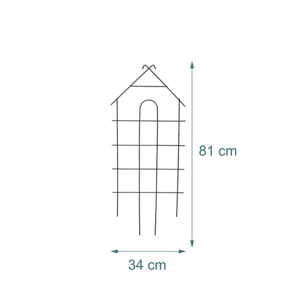 Trellis Set 81x34x1 cm Svart Stål, Kodustaar