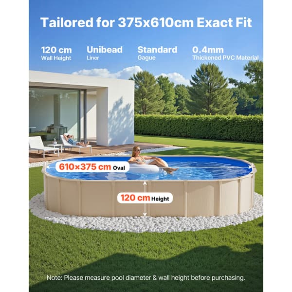 Poolforing 610x375x120 cm Blå Vinyl
