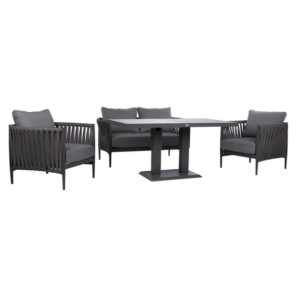 Havemøbelsæt BRISTOL151x90x52-74 cm Grå Aluminium