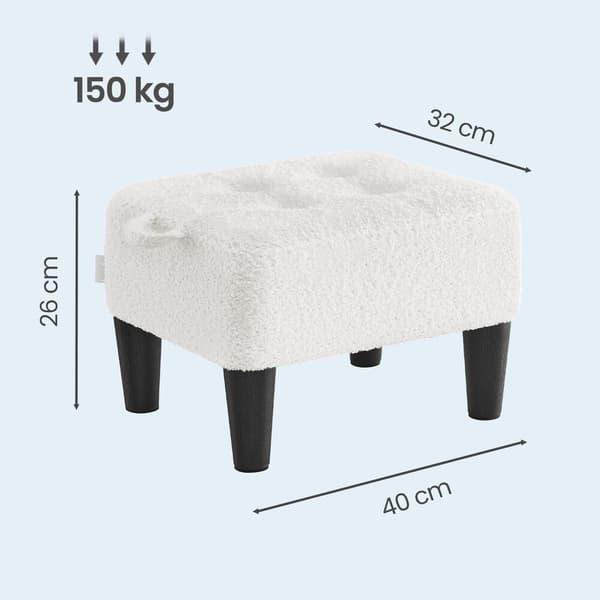 Fodskammel, fleece, tyk polstring