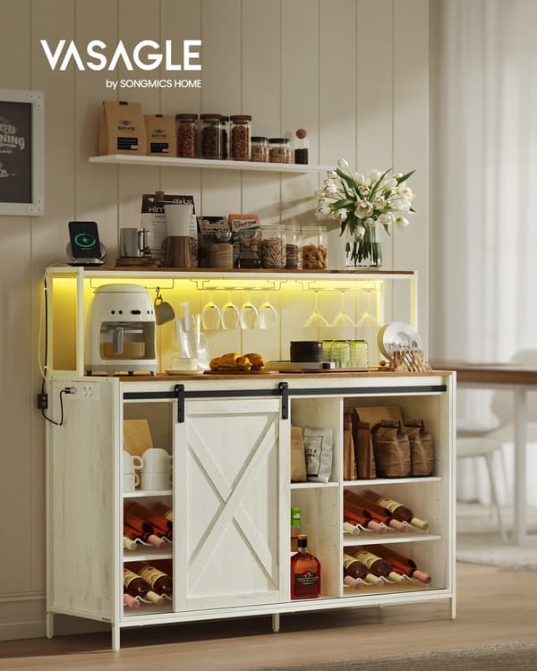Barskap 36x120x114 cm Hvit-Brun MDF