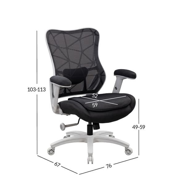 Työtuoli DEMI 76x67x103–113 cm Musta Vaaleanharmaa