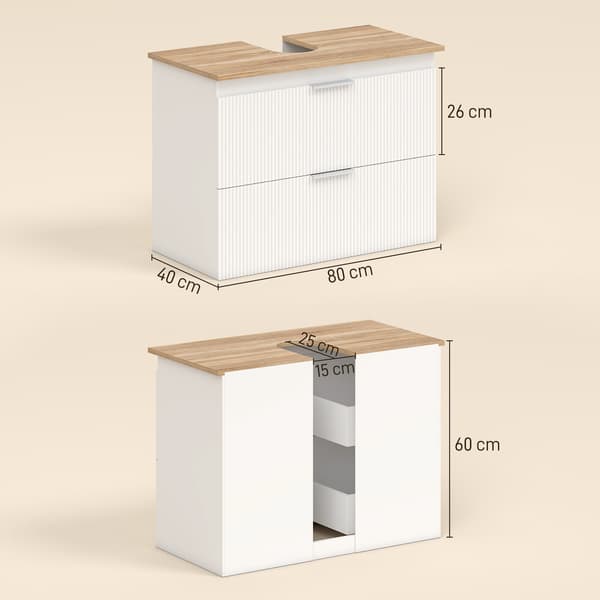 Badrumsskåp 80x40x60 cm Vit MDF
