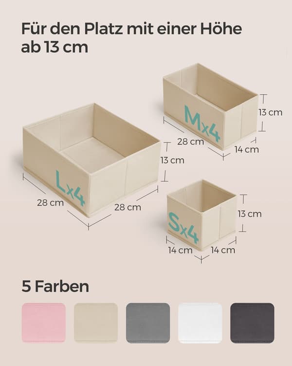 Förvaringsbox för Låda 12 Set sandbeige