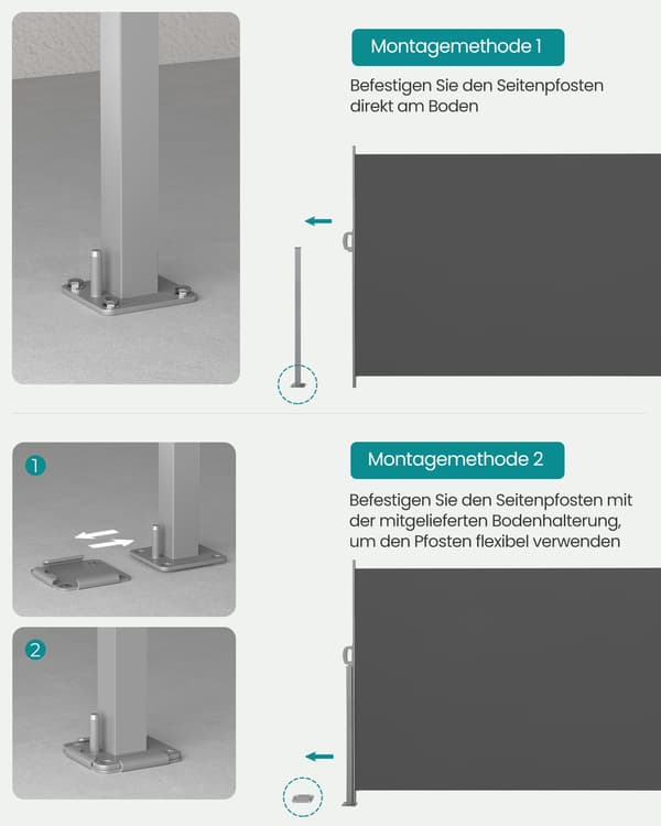 Lodret markise 160x500 cm antracit, polyester