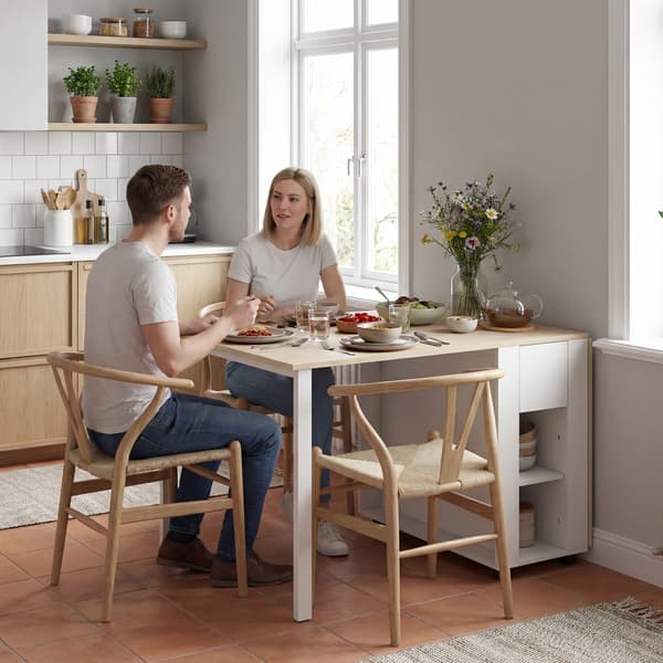 Fällbart matbord 168,2x85x73 cm vitt trä