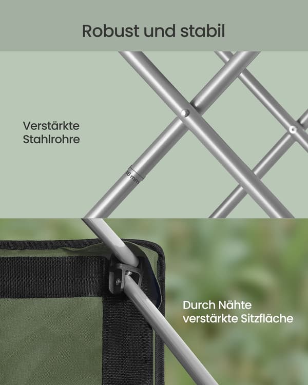 Campingstol 61x93x108 cm Grønn