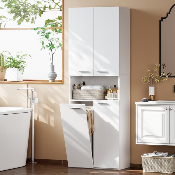 Badeværelsesskab 60x30x174 cm Hvid MDF
