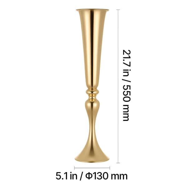 Blomvas 55x13 cm Guld Stål