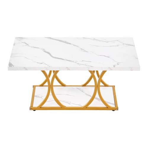 Soffbord, 100x55x45 cm, Vit, Metallram