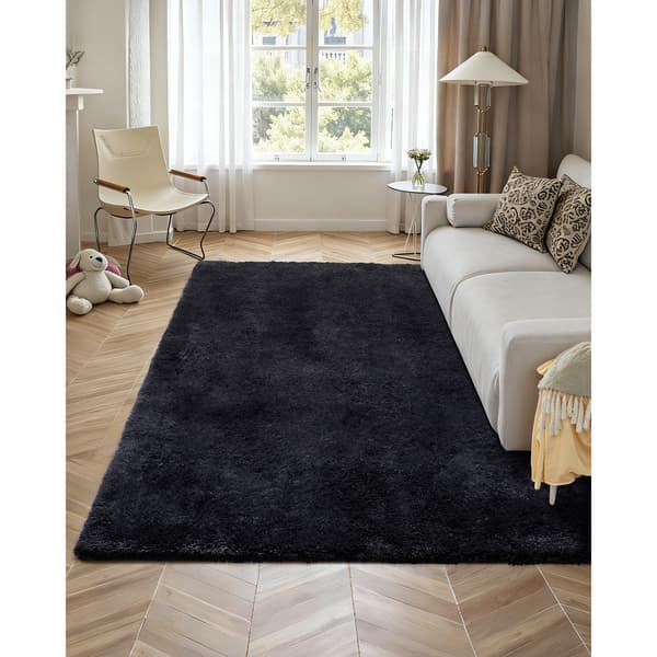 Tæppe, 244x305 cm, Sort, loddent