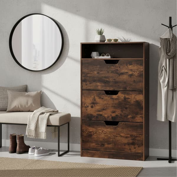 Skoskab 140x60x24 cm Antracit, opbevaring, Kodustaar