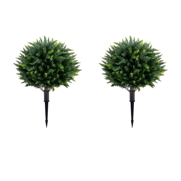 Kunstige cyprestræer topiary 2 stk Ø40,6x70 cm grøn/sort