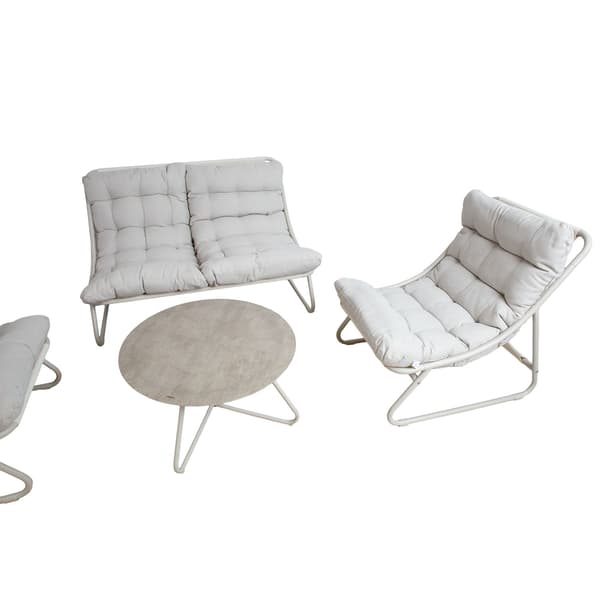 Trädgårdsmöbelset SAMBA 131x89x85,5 cm Ljusgrå