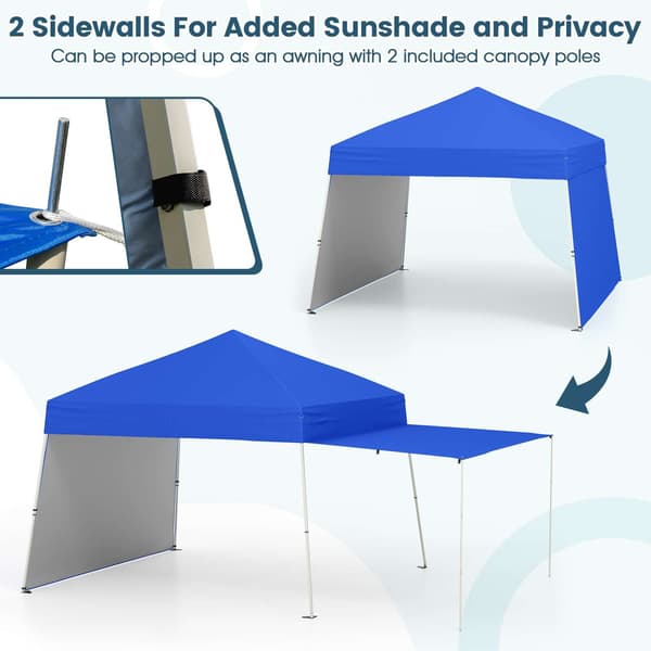 Pop-up telt med baldakcm, 14x9,2x8,3 ft, blå