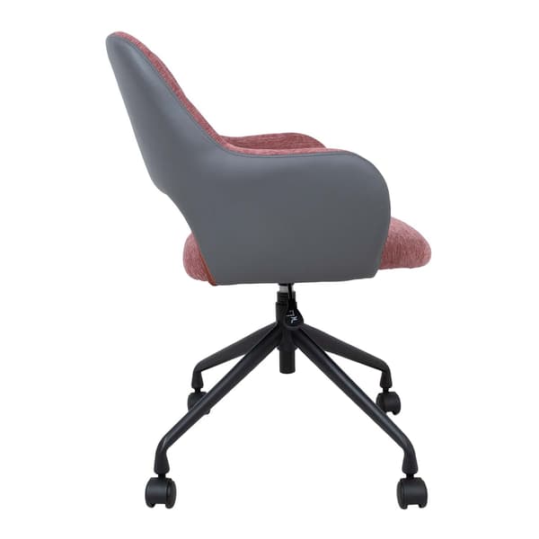 Kontorstol 57x62x82-88 cm Mørk Rosa Grå