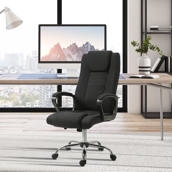 Kontorsstol 62x76x110-119 cm Svart Polyester