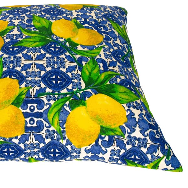 Kudde 45x45 cm citronmönstrat tyg