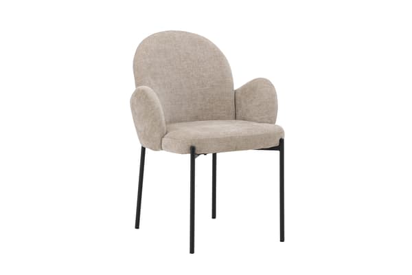 Spisestol Blom 2-pak sort stål beige stof