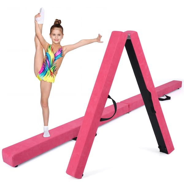 Sammenklappelig balancebom 210x10x6,4 cm rosa