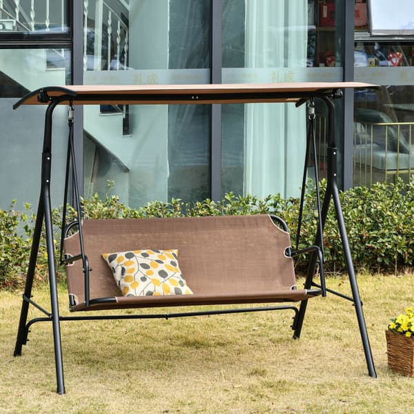 Hammockgunga för veranda, 172x110x155 cm, Brun