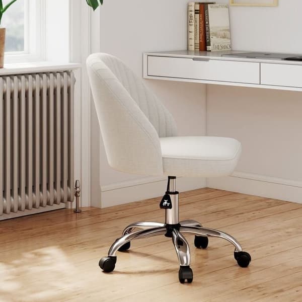 Kontorstol, 60x60x74-83 cm, Beige, Polstret