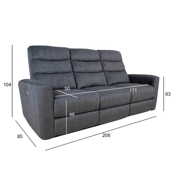 Fåtöljsoffa Gaston 206x85x104 cm Grå Sammet