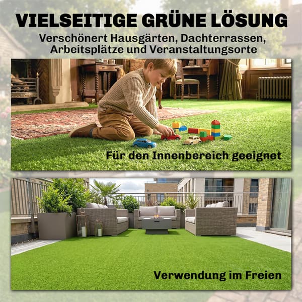 Konstgräsmatta 100x400 cm Grön Polypropen