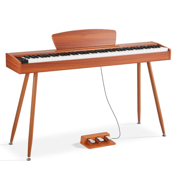 Digitalpiano, 88-tangenters fullt viktad, brun