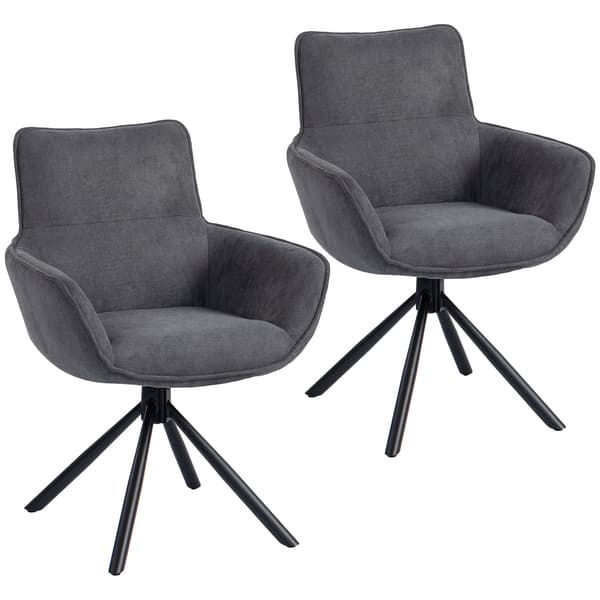 Matstol Set 64x67x87 cm Mörkgrå Metall