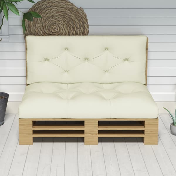 Sædehynde 120x80x12 cm Creme Polyester