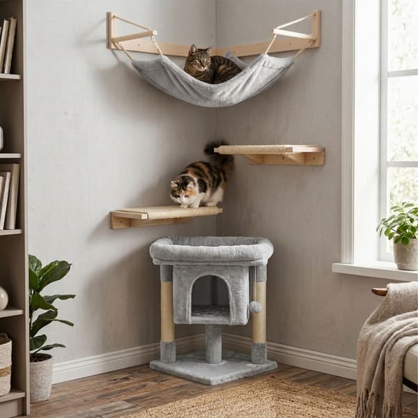 Kattträd med koja och utkiksplattform, Kodustaar