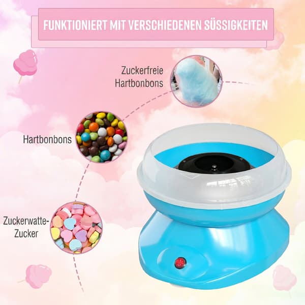 Sockervaddsmaskin för hemmet 27x26x18 cm blå