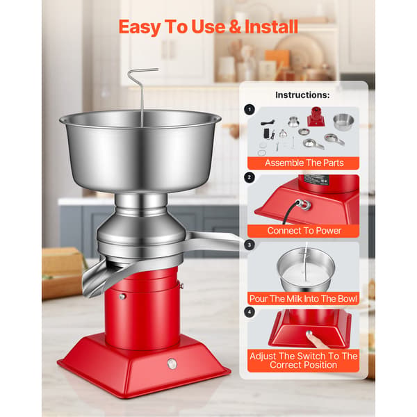 Mælkecreme separator 4,5L skål 60L/t rustfrit stål