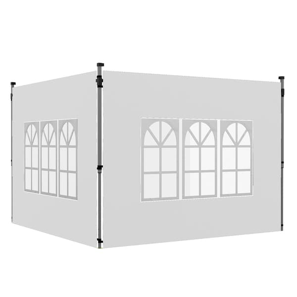 Pavillon Sidepanel Sæt, 295x195 cm, Hvid, Vandtæt